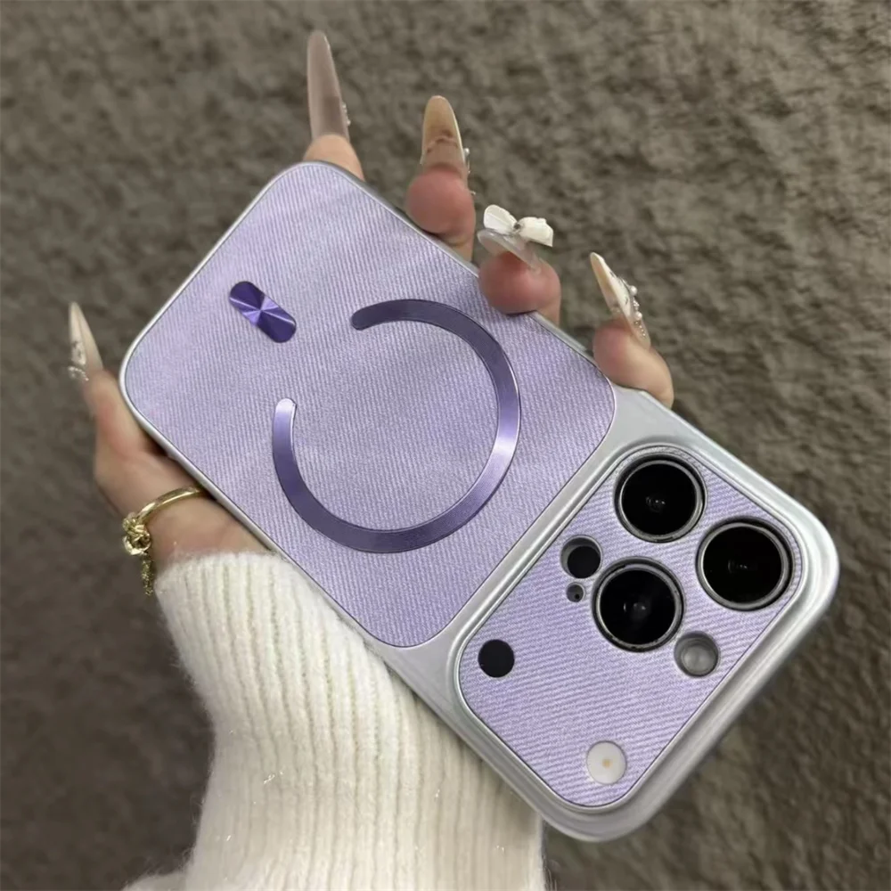Luxury Denim Cotton Phone Case with Wireless Charging Compatibility