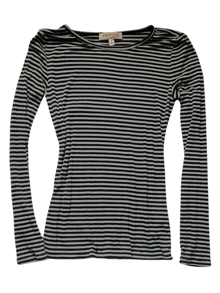 Long Sleeve Shirts for Women Fashion Casual Basic Crew Neck Striped Slim Fit T-shirt Going Out Blouses Y2K Vintage Tight Shirts 2
