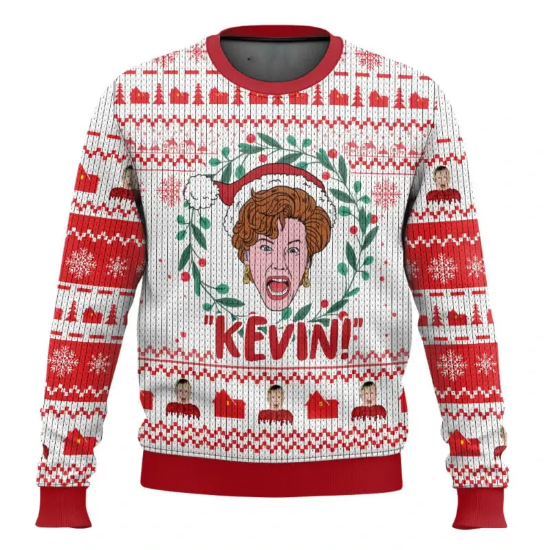 Merry Christmas alone at home Ugly Christmas sweater cartoon animation Men's pullover 2026 fashionable couple shirts Sweatshirt - Image 16