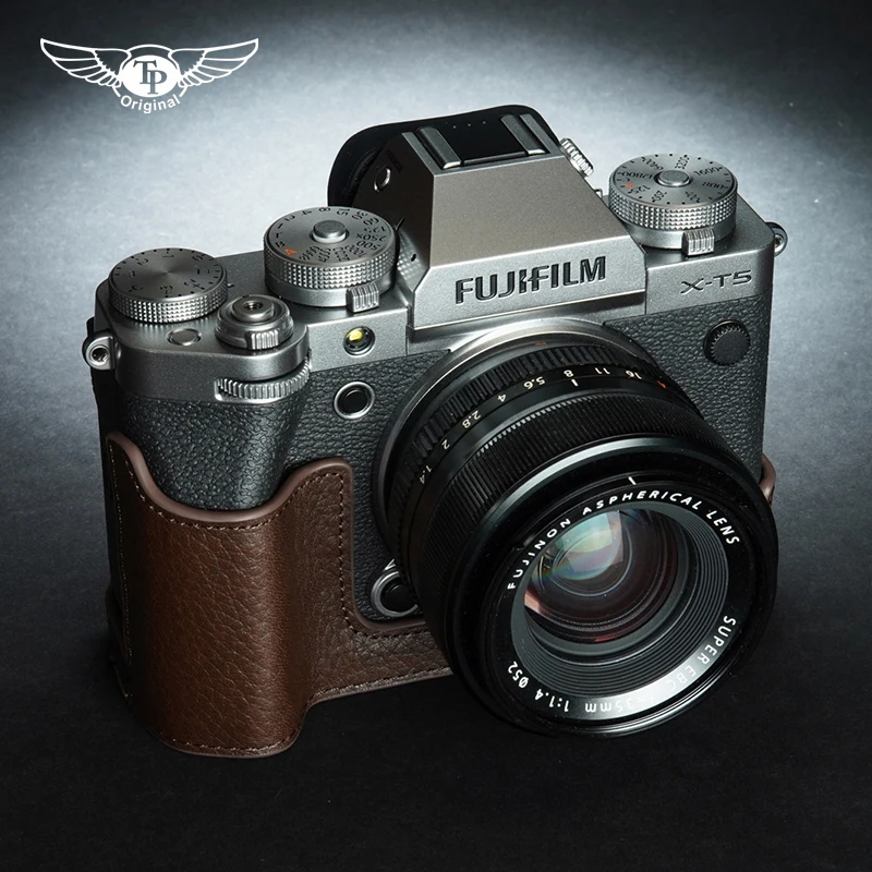 Mezza Custodia In Vera Pelle Fatta A Mano Di Alta Qualità Per Fotocamera Per Fujifilm Xt5 X-T5