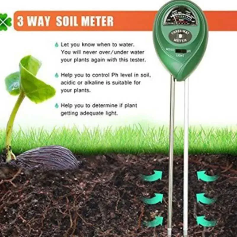 3 In1 Soil Water Moisture PH Meter Meter Soil Water Acidity Humidity Light PH Test Garden Plants Flowers Moist Tester soil moisture meter