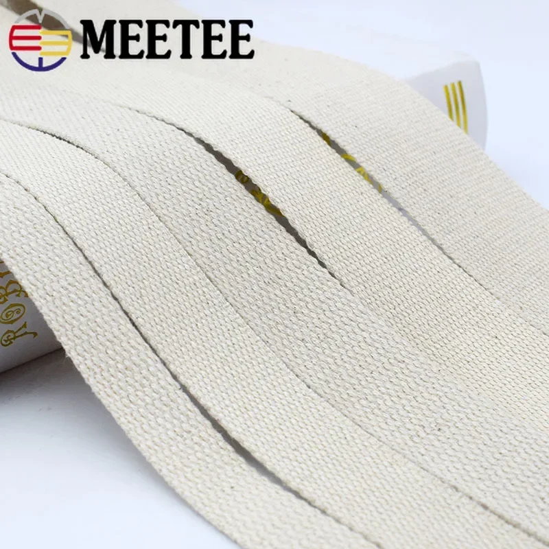 Beige Webbings Tape 4Meters 20/25/30/38/50mm For Bag Backpack Cotton Ribbon Belt Luggage Strap DIY Clothes Sewing Accessories