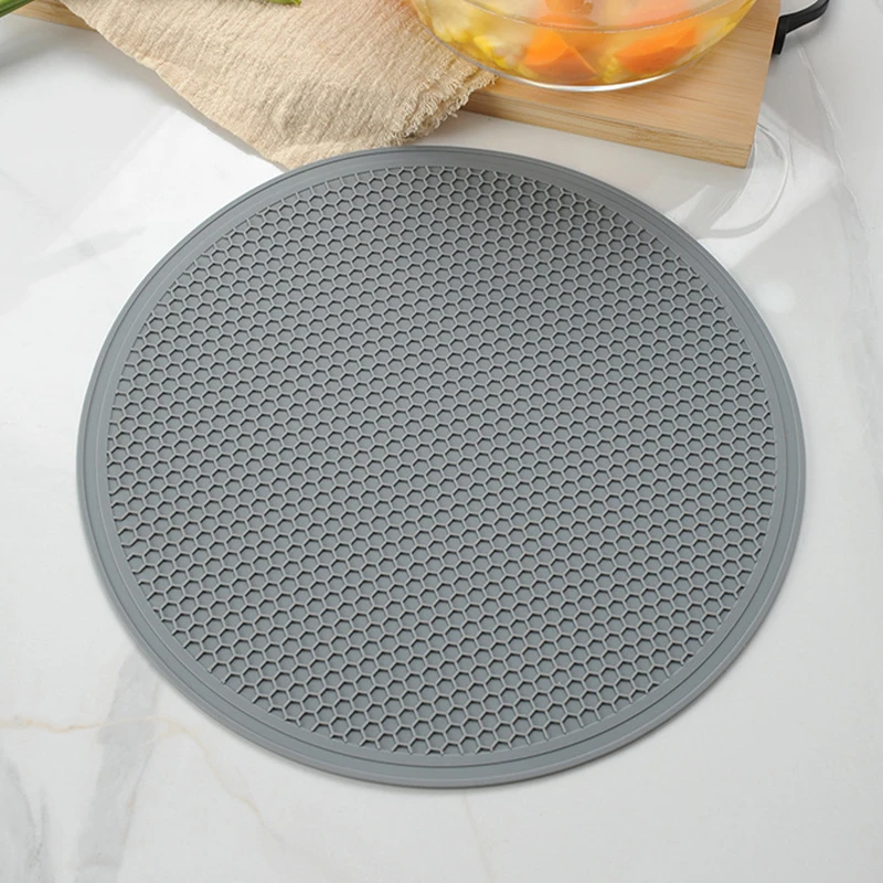 30cm Large Silicone Mat Coaster Heat Resistant Placemat Honeycomb Nonslip Pot Holder Table Mat Round Cup Mat Kitchen Accessories