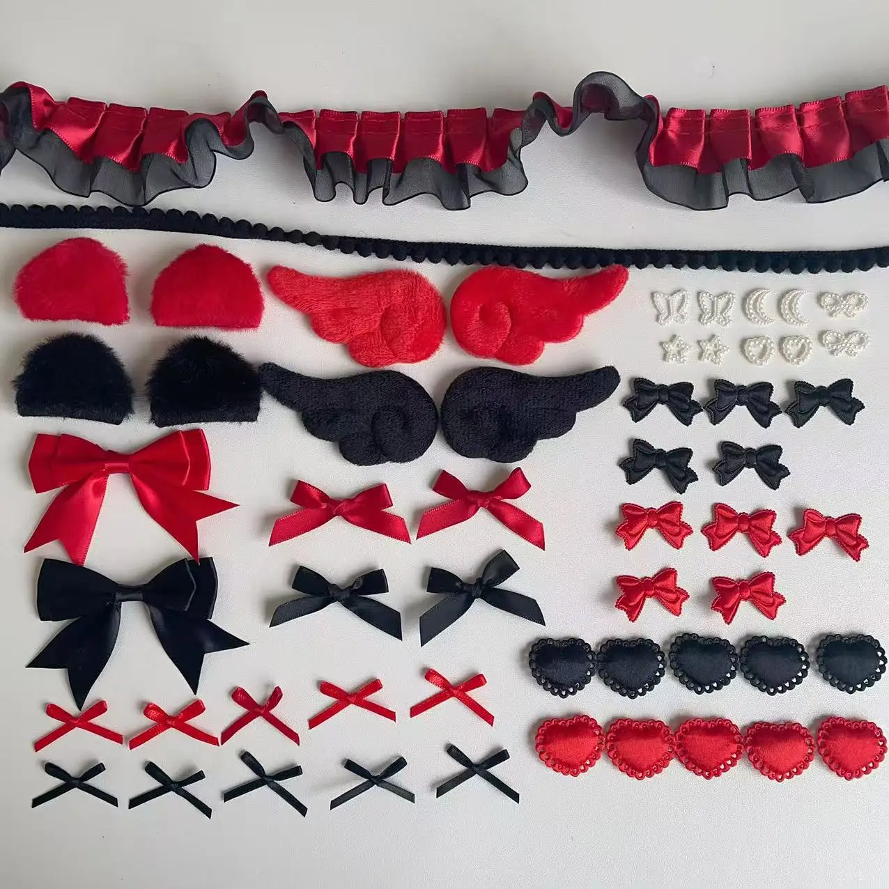 Black and red lace handmade DIY material bag bar holder decoration pain bag valley beauty material bag accessories card sleeve