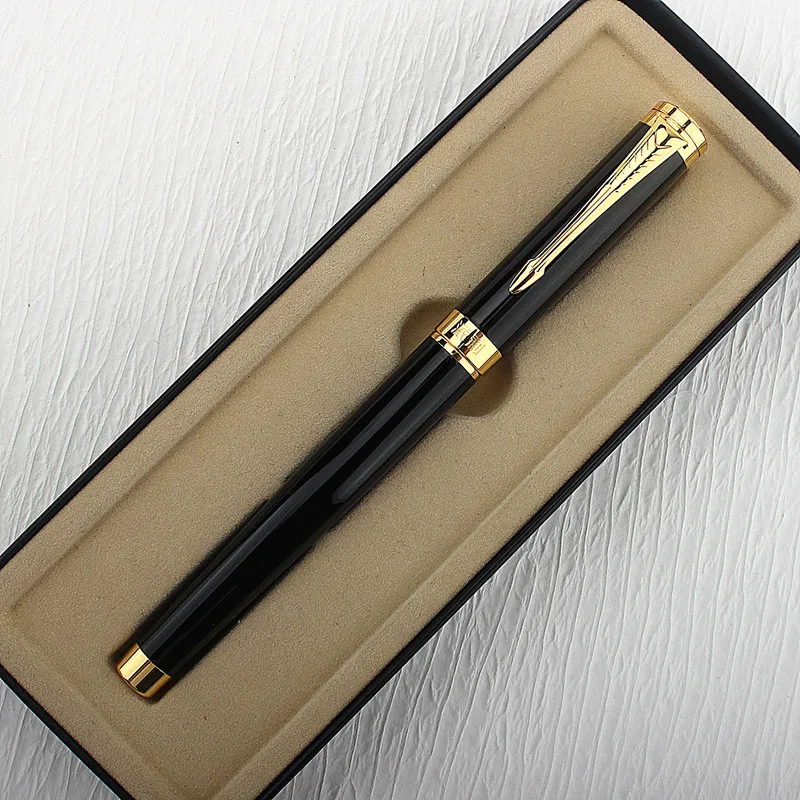 

High Quality Men Luxury Metal Fountain Pen Arrow Feather Design Custom Calligraphy Pen Stationery Noble School Supplies