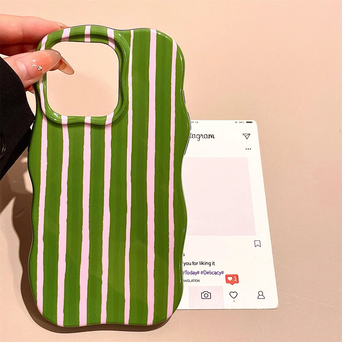 Elegant Glossy Double Color Stripes Ultra-Thin Shockproof Phone Case