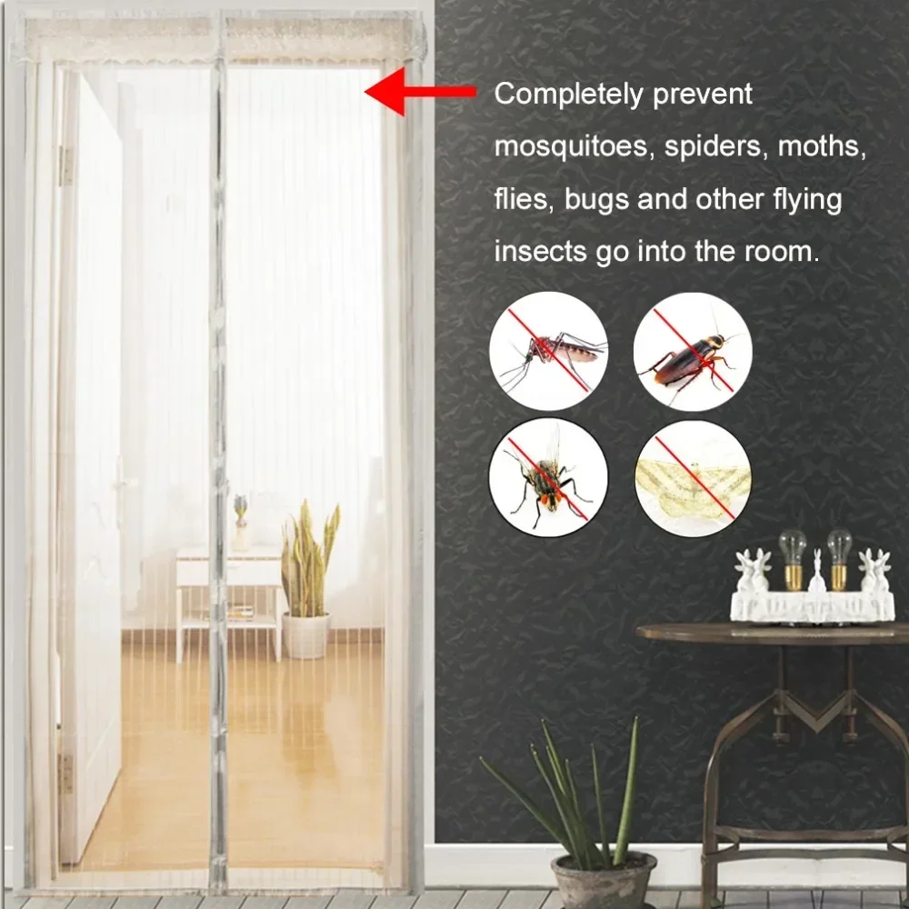 Description Picture 2 of itemWindow Curtains Magnetic Screen Door Magnetic Mosquito Net 80/90/100 Cms Automatic Closing Curtain Shades Home Textile Garden