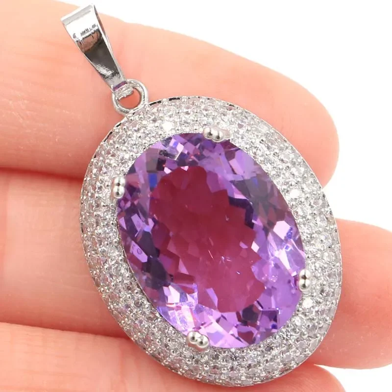 8g Customized 925 SOLID STERLING SILVER PENDANT Eye Catching Alexandrite Topaz Tsavorite Garnet Red Ruby Tourmaline CZ Woman's W 8g customized 925 solid sterling silver pendant eye catching alexandrite topaz tsavorite garnet red ruby tourmaline cz woman s