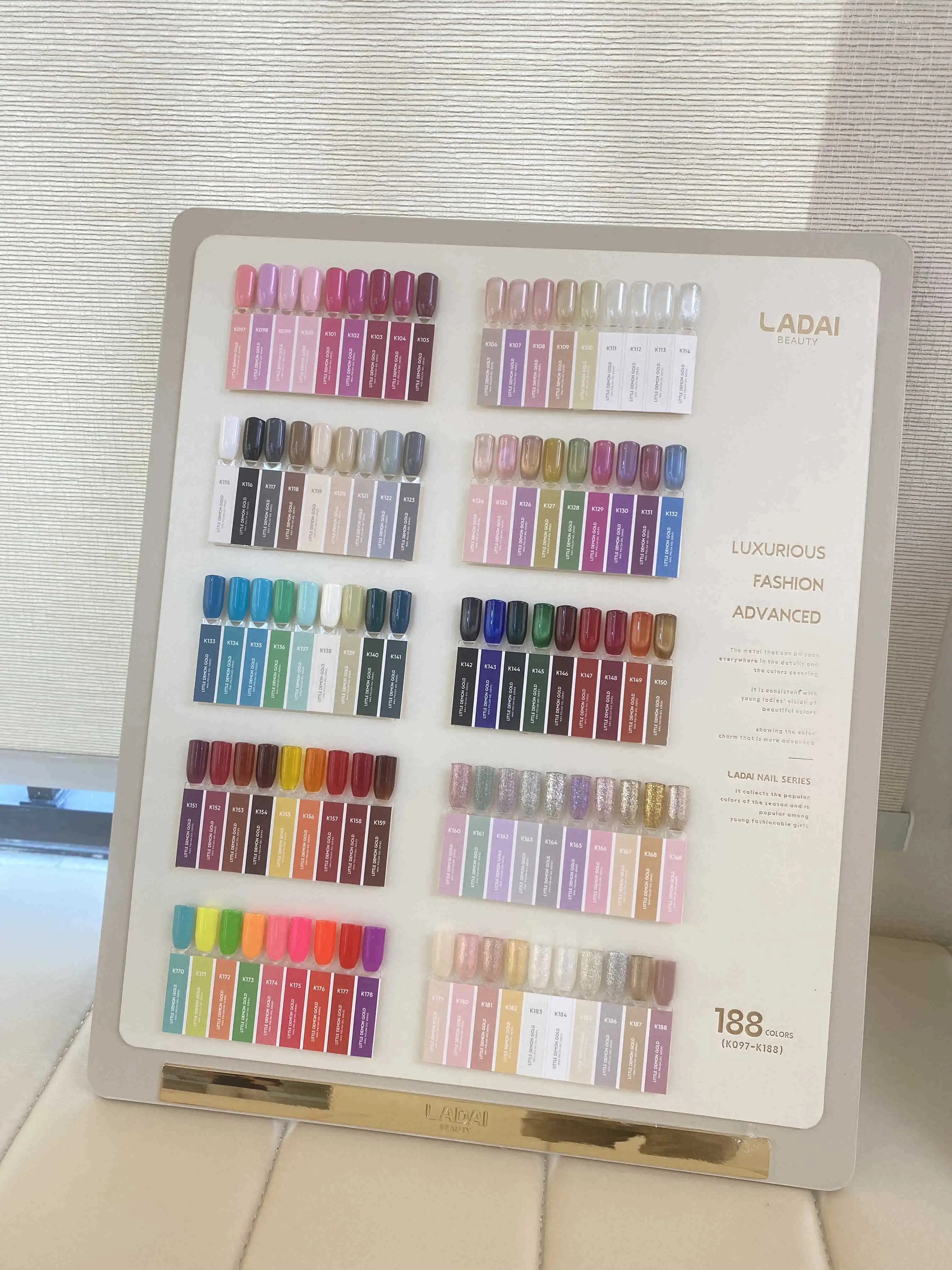 LADAI High-Density 188 Colors Solid Color Flash Nail Gel Set 2025