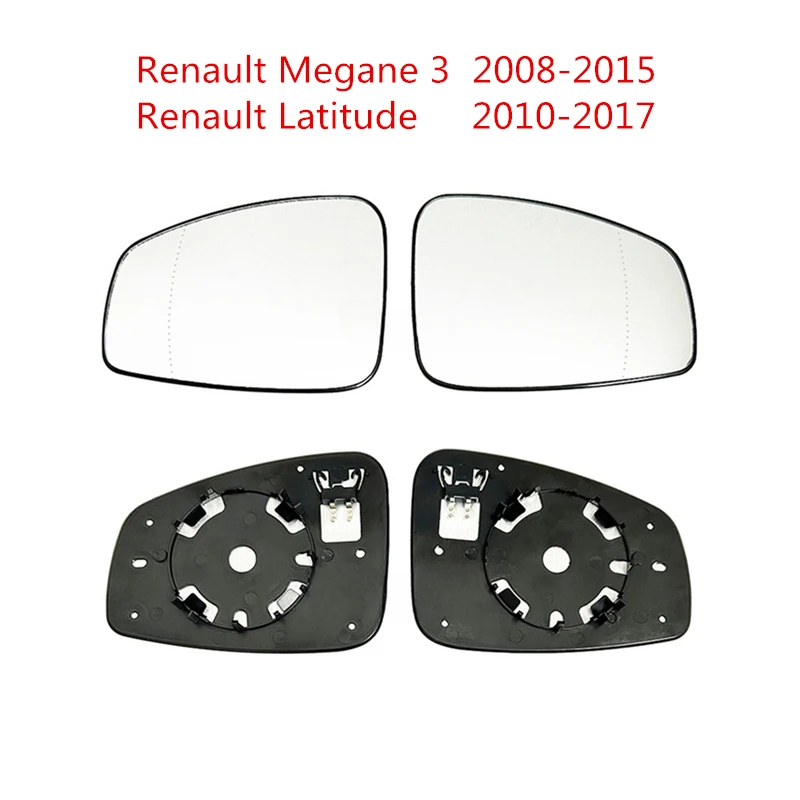 Renault Megane 3 용 사이드 미러 유리 2008-2015 Latitude 2010-2017 HD 가열 백미러 렌즈 자동차 액세서리