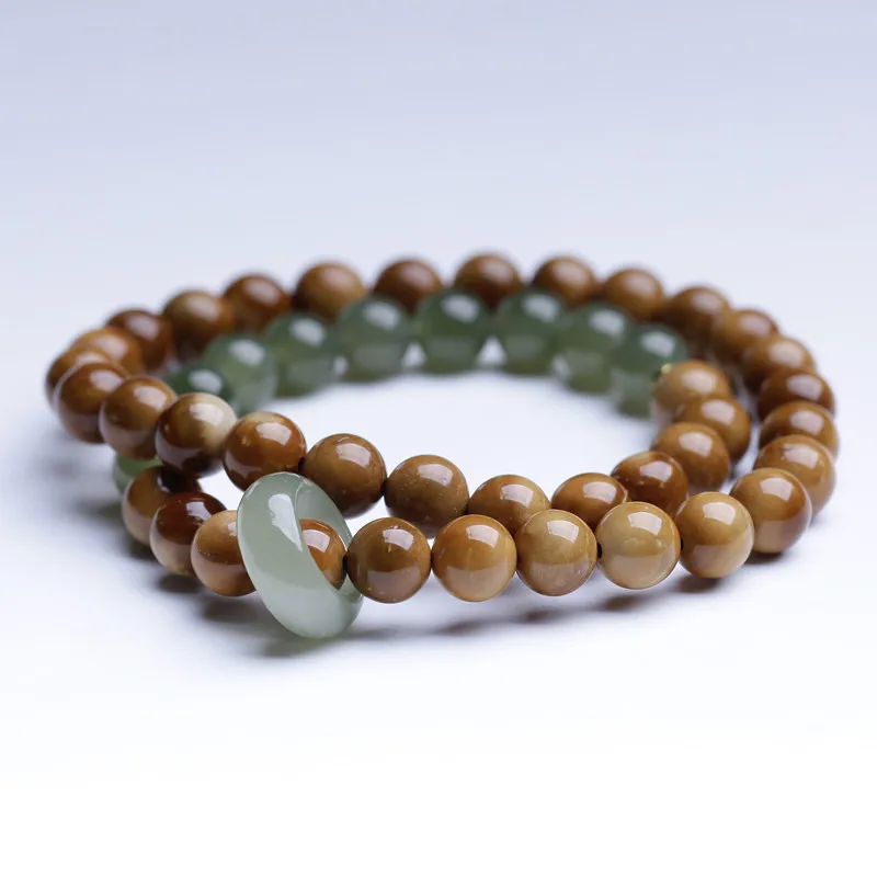 Weibliche Perlen Handstrings Schmuck Doppelschicht Armband Buddhistische Accessoires Geschenke Unterstützung Großhandel Natürliche Hotan Jade 8mm – Detail 12