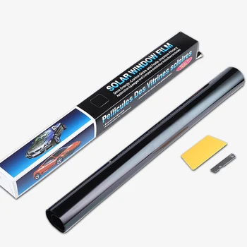 Auto Home Window Glass Restroom Summer Solar UV Protector Sticker Films Black Car Window Foils Tint Tinting Film Roll 50*300cm 1