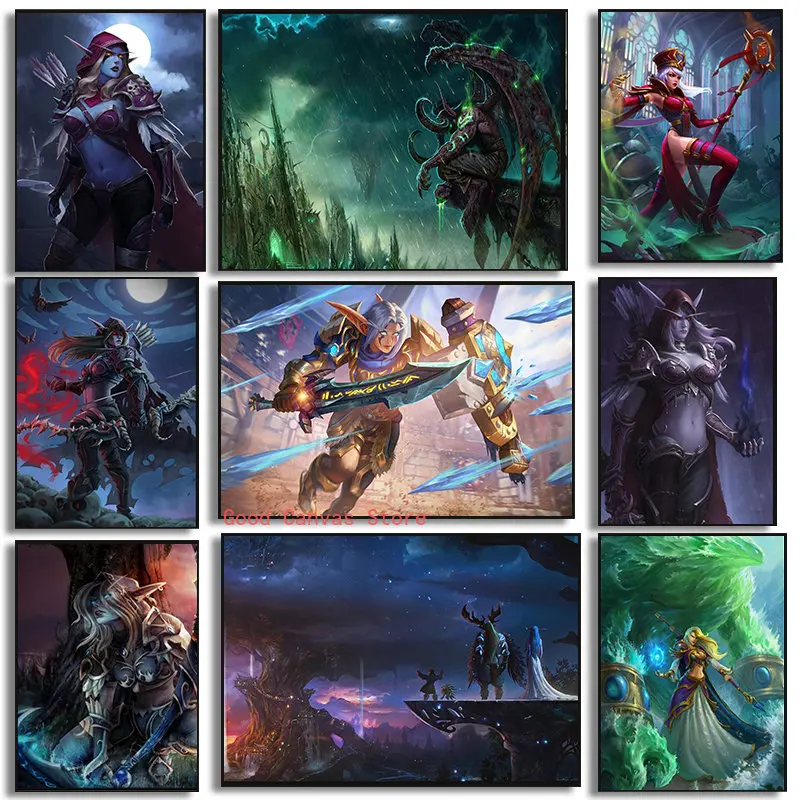 Картина на холсте «World of Warcraft», постеры пандарии в классическом стиле, Картина на холсте с изображением женщины, современное настенное искусство для комнаты, домашний декор