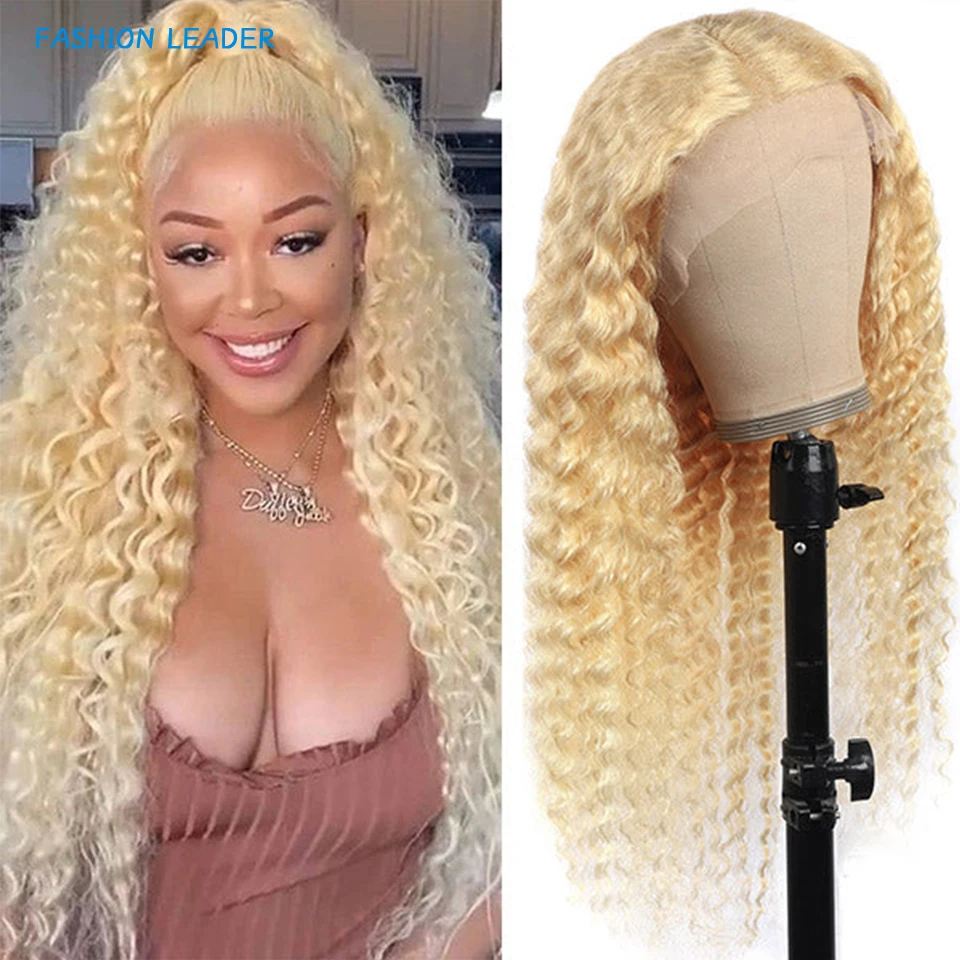 

13x4 Deep wave 613 Honey Blonde Curly Transparent Lace Frontal Wig 180% Remy 4x4 Water Wave Colored Women Human Hair Wig