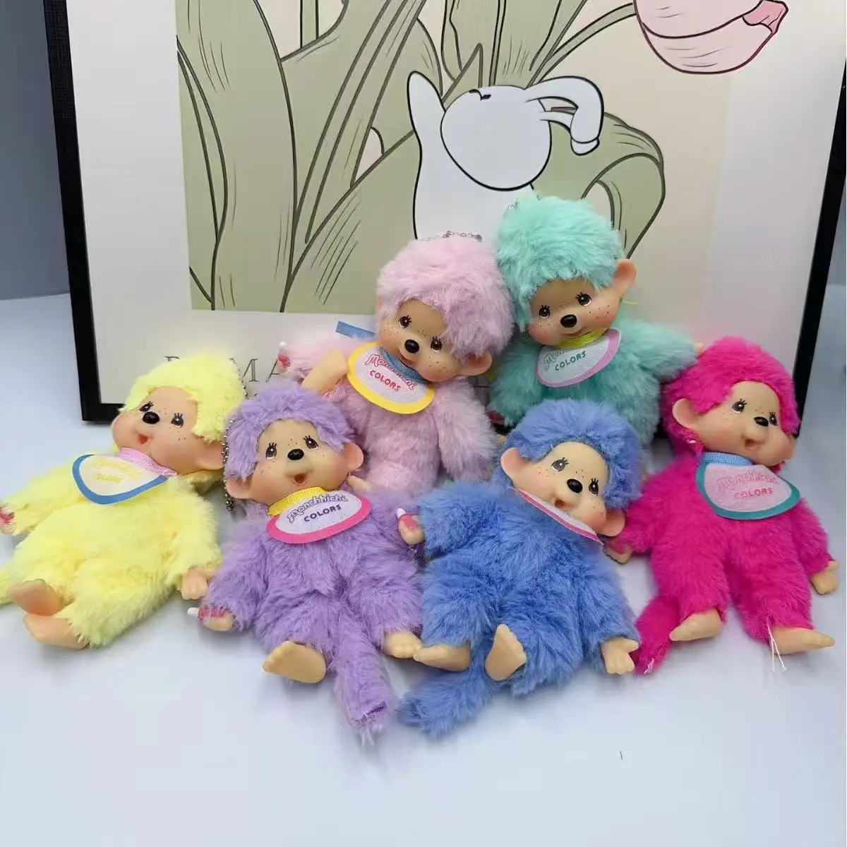 Adorable Monchhichi Plush Keychain - Perfect Hanging Ornament for Bags and Car Keys, Ideal Birthday Gift and Collector's Item