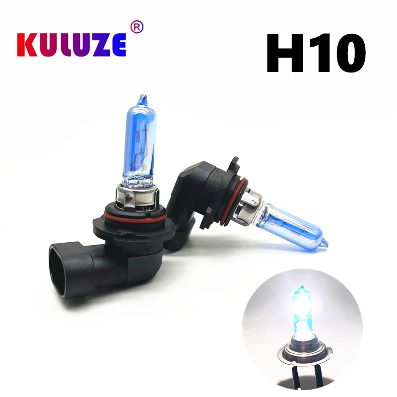 2개 크리스탈 초고휘도 백색 H10 할로겐 전구 12V 자동차 헤드라이트 전구 H10 42w 할로겐 램프 자동차 라이트 안개등 소스