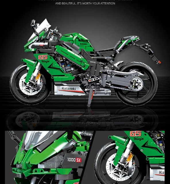 600×4.300×1 New 1:6 58053 2304pcs Technical Motorcycle Katanaki Building