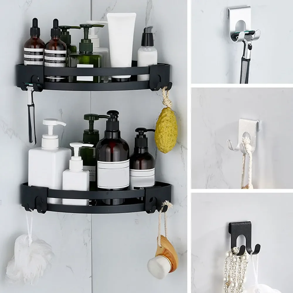 Aluminum Hook 1pc Shower Glass Door Hook Towel Rack Hanger Key Organizer Plug Shaver Holder Rack Hooks Hanging