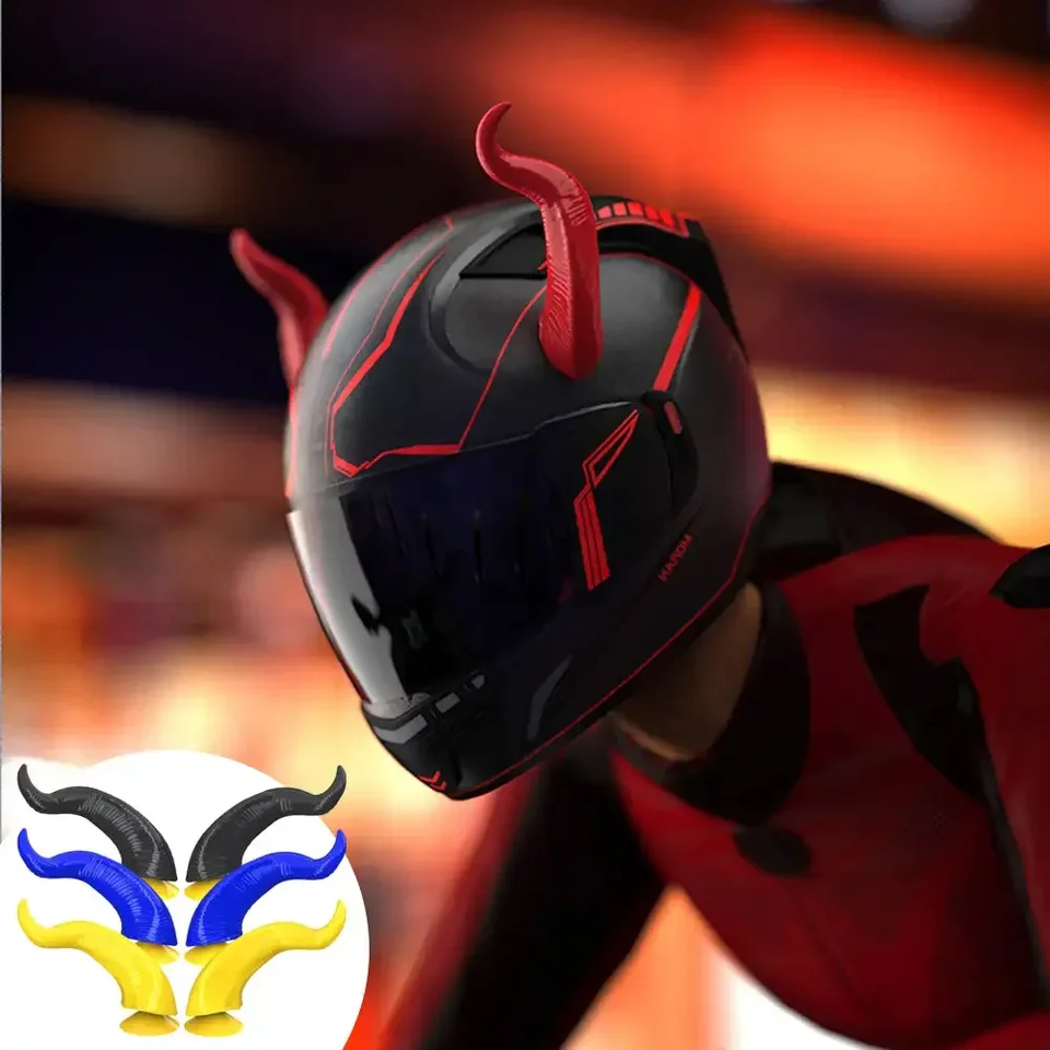 devil horns for motorcycle helmets MagNeatOhz: Large Black Helmet Make a statement with these Large Red Devil Horns Horns Motorcycle Red Helmet Motorcycle