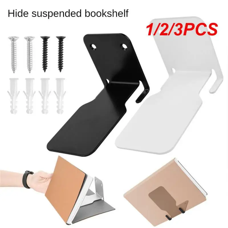 

1/2/3PCS Floating Bookshelf Invisible Heavy Duty Metal Shelves For Books Multifunctional Storage Tools Suitable For Home Living