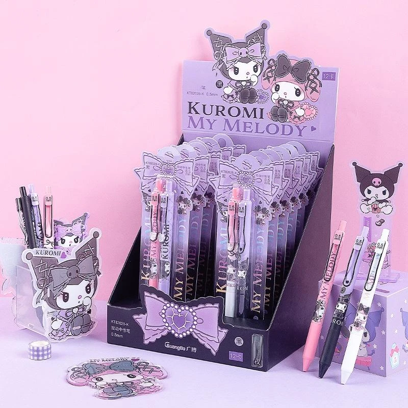 

2/612care Sanrio Kuromi Neutral Pen Student Writing Gel Pen Stationery 0.5mm Black Ballpoint Pen School Office Supplie Wholesale