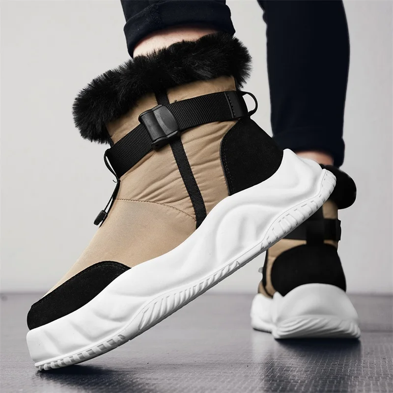 

Snow boots men's winter northeast high-top warm men's shoes 2023 new winter teenagers plus velvet padded cotton shoes