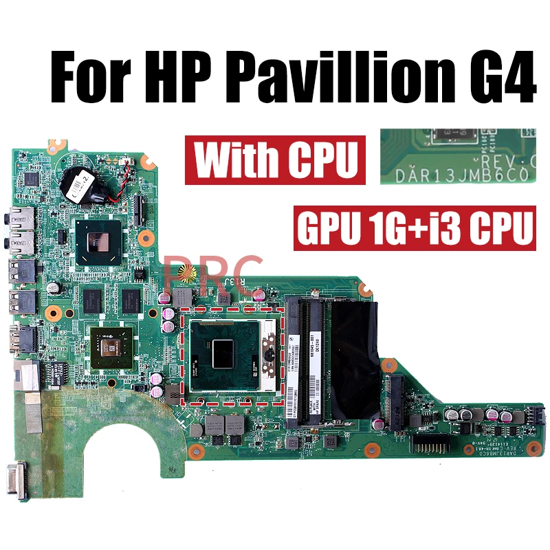 For HP Pavillion G4 Laptop Motherboard DAR13JMB6C0 681045-001 HM65 - Main Image