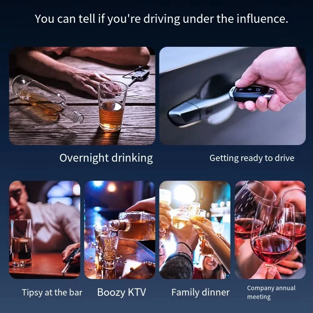 3in1 Non-Contact Alcohol Tester Breathalyzer Tester With LED Digital Display Alcoholmeter Alcohol Accuracy Diagnostic Tool