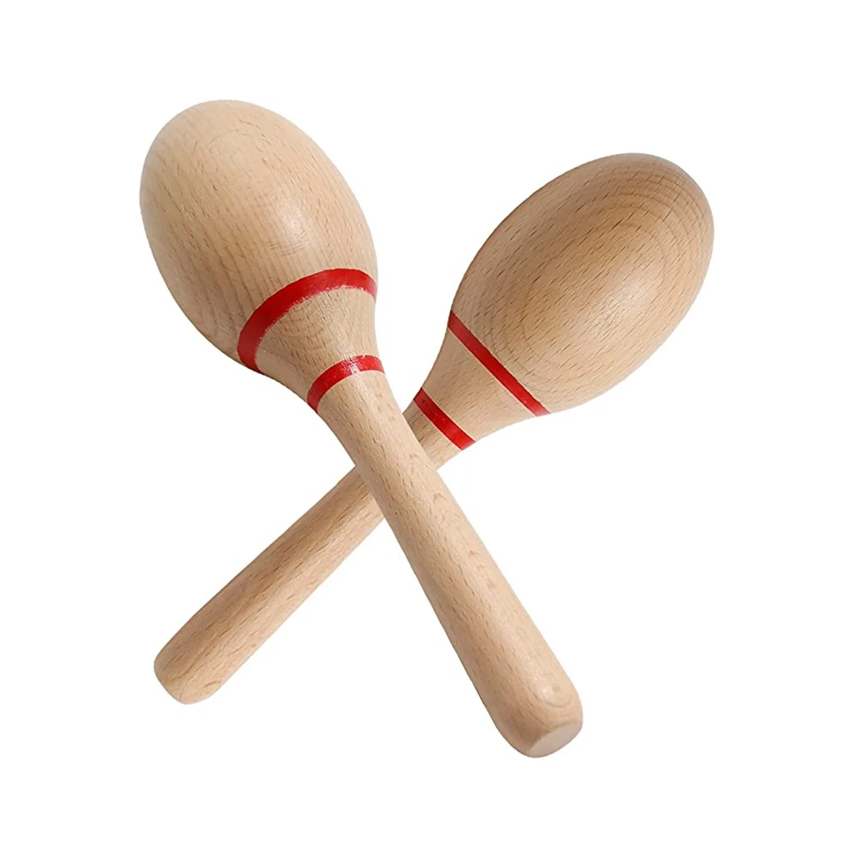

8Inch Hand Percussion Rattles, Beech Wood Rumba Shakers, Latin Musical Instrument for Games Party Favors