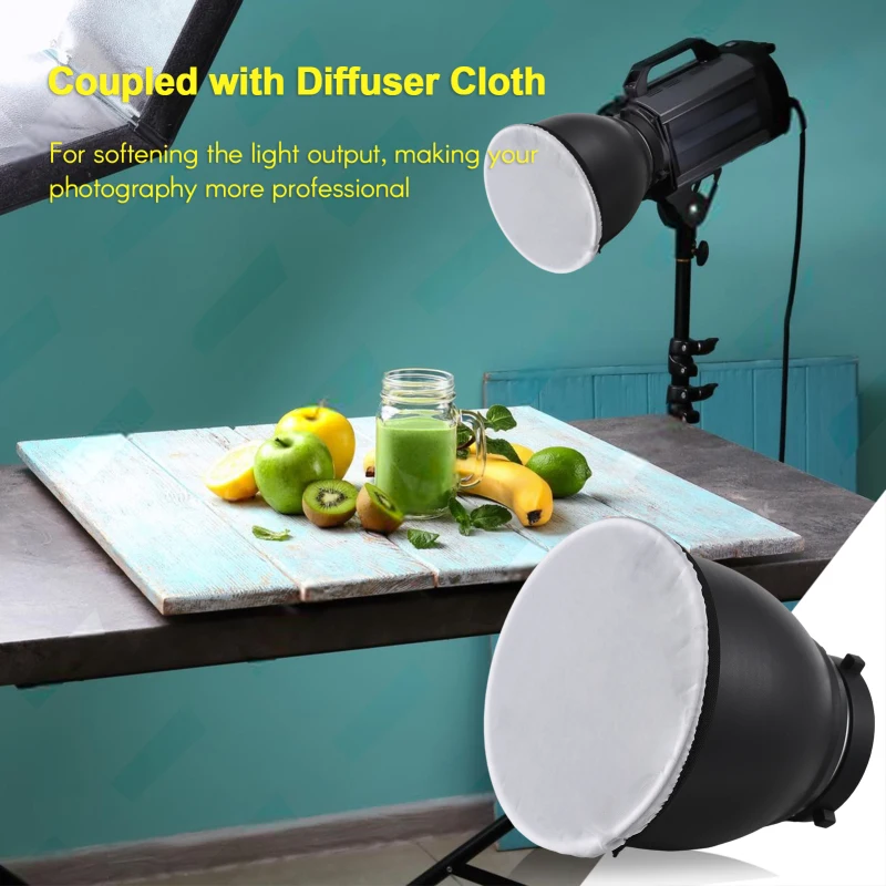 7&rdquo; Bowens mount beauty dish standar reflector diffuser lamp shade dish 60&deg; honeycomb grid / diffuser sock reflector diffuser photography reflector