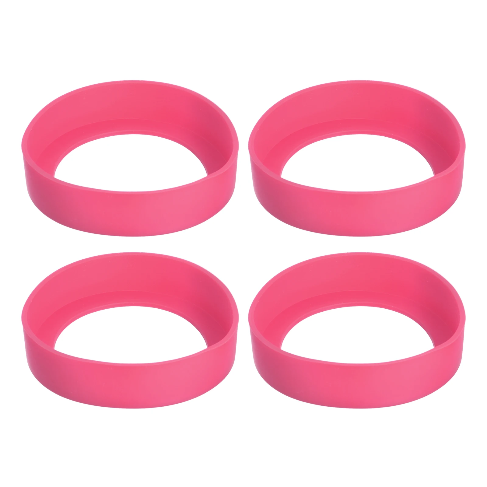 Uxcell 4pcs Silicone Water Bottle Boots - Non-Slip Bottom Covers For Tumblers, Mugs, 80mm Diameter (Rose Pink) - View #3