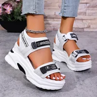 Femmes plate-forme sandales à talons compensés mode d'été nouvelles chaussures confortables pour les femmes léger décontracté Velcro plage sandales Zapatos De Mujer 2