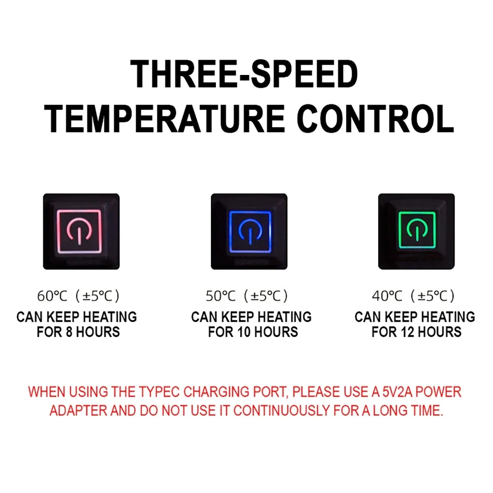 Description Picture 6 of item220x150cm Portable Winter Electric Heating Sleeping Bag 5V Heating Pad Blankets USB/Type-C Power Interface for Camping Hotel Car