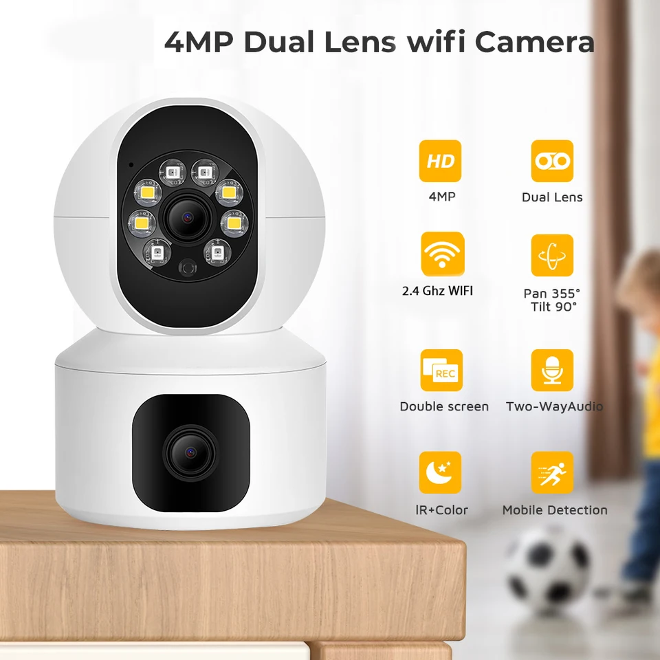 Telecamera WiFi Interna A Batteria YESKAMOU 2,5K 4MP – Audio Bidirezionale, 2,4/5 GHz, Perfetta Per Neonati E Animali