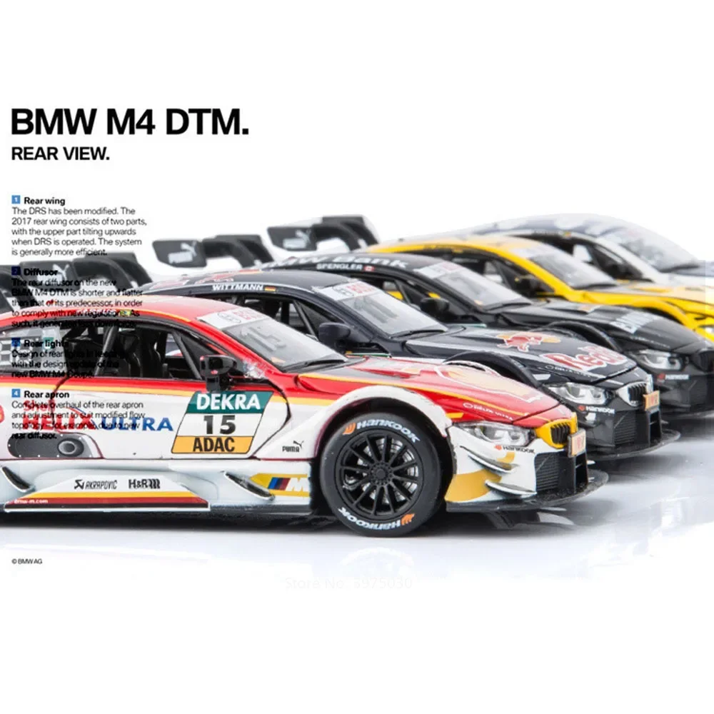 1:32 BMW M4 DTM Cars Models Alloy Toys Diecasting Miniature Sports Car with Light Music Pull Back Vehicle Perfect Gifts for Boys 4