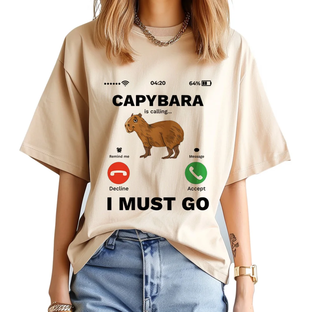

Capybara t-shirts women streetwear summer manga t shirt female funny clothing