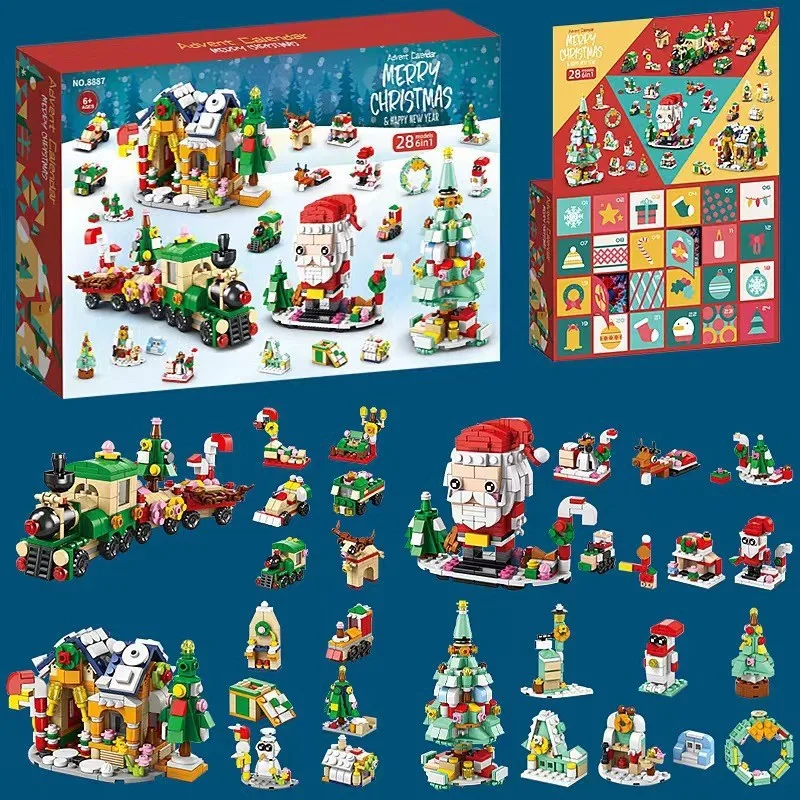 

2024 Christmas Series Building Blocks Box For Kids Gift 24days Christmas Advent Calendar Diy Nutcracker Santa Claus Bricks Model