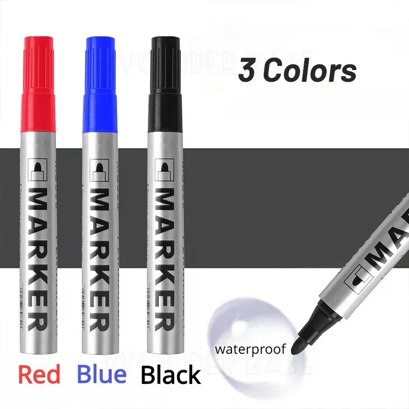 Permanent Art Marker Pen Fine Point Waterproof Quick Drying Ink Black Blue Red 2mm Oil-based Ink Marker Pens 3/6/12Pcs/Set