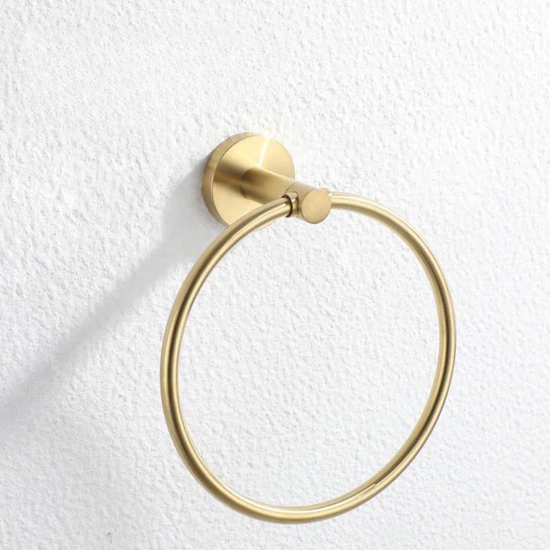 Gold Metal Towel Ring Circular Towel Rack Wall Storage Rack Hand Towel Holder Towel Bar Bathroom Shelf Coat Hanger Organizer