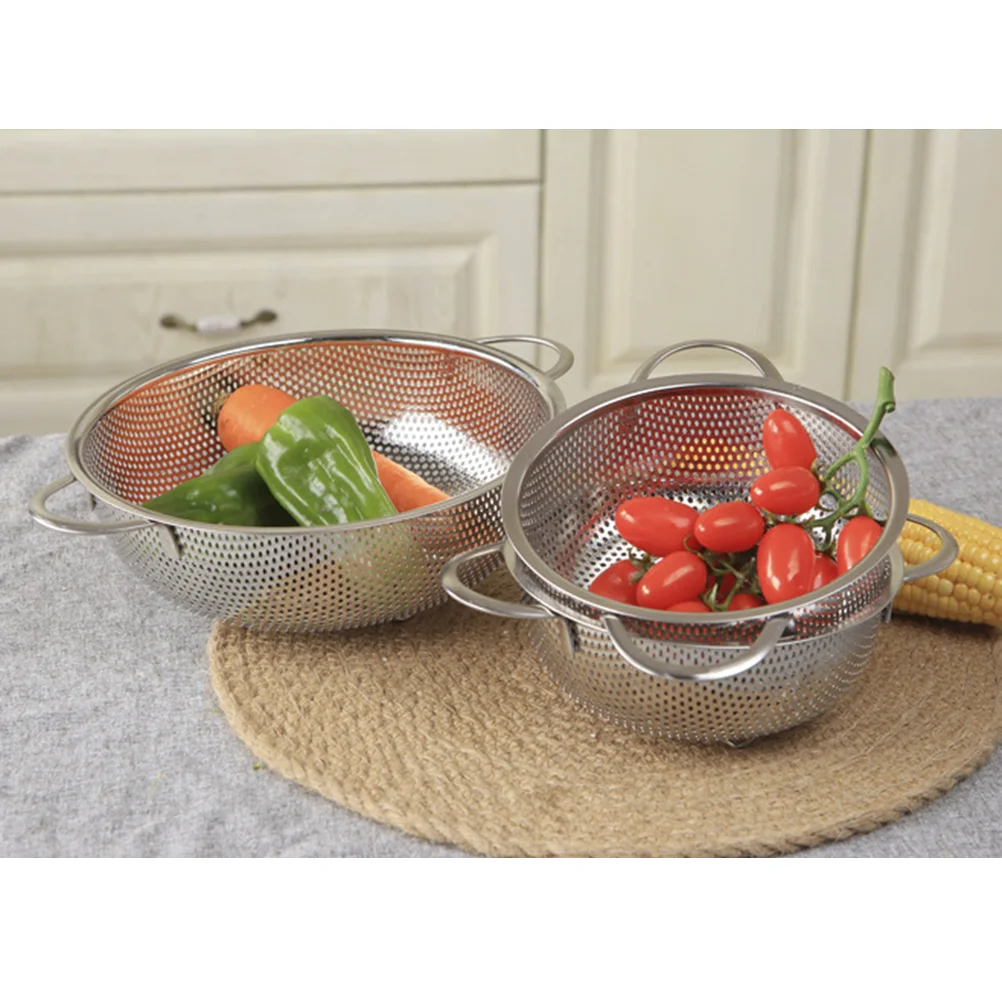Mesh Skimmer Spoon Noodle Strainer Steamer Pasta Fruit and Vegetable Basket Rice Colander Stainless Steel Large Drain