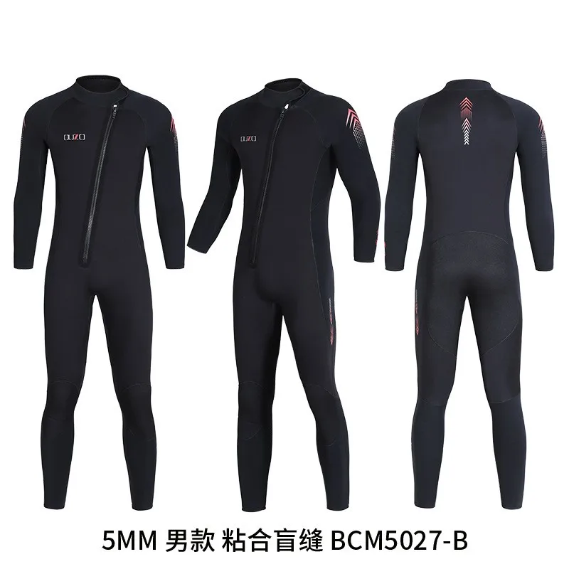 5MM3MM Neoprene Wetsuits Men's And Women's Thickened Warmth Winter Swimsuit Super Resilient Snorkeling Diving Wet jellyfish Suit red hat resilient storage