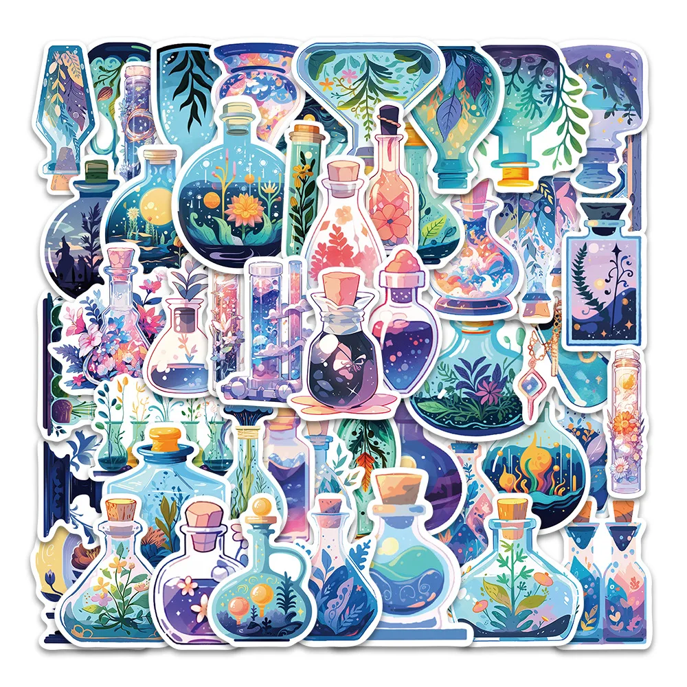 

10/30/50PCS Fun Potion Bottle Cute Sticker Toy Luggage Laptop Ipad Skateboard Mobile Phone Car PVC Waterproof Sticker Wholesale