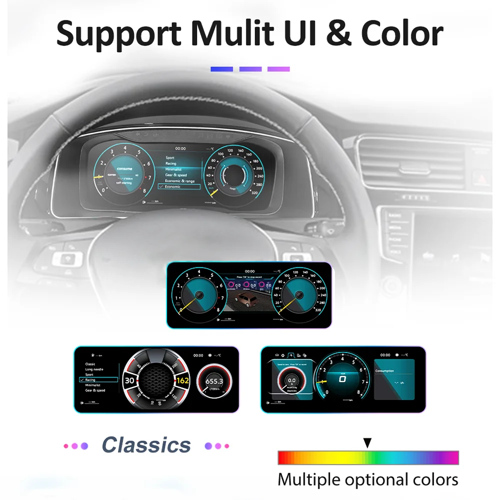 Panel de Instrumentos Digital LCD para SEAT Ibiza 2018-2025, Plataforma MQB, Panel de Instrumentos para Auto, Cabina Virtual, Tacómetro, Velocímetro, Indicador de Combustible, Kit de Actualización, Conexión Plug and Play 2