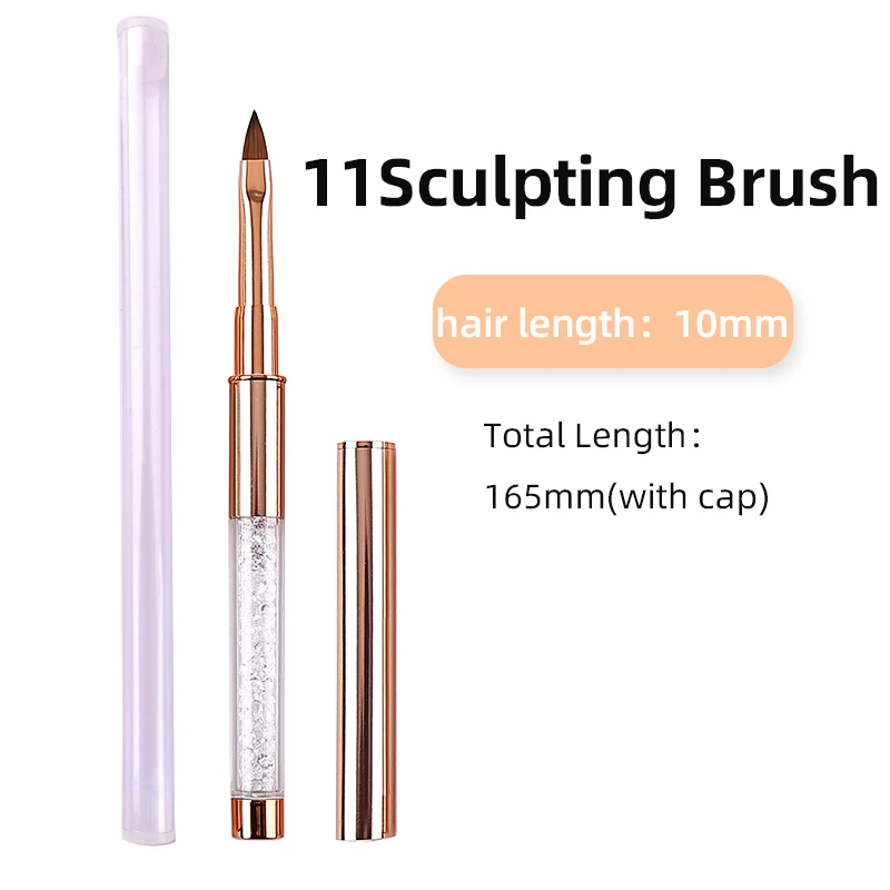 Rose Gold Diamond Nail Art Brush Set