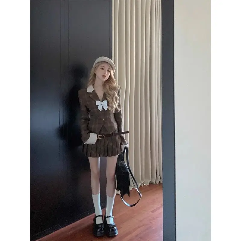 

Maillard Preppy Style Suit Women's Autumn Suit Coat Skirt Suit