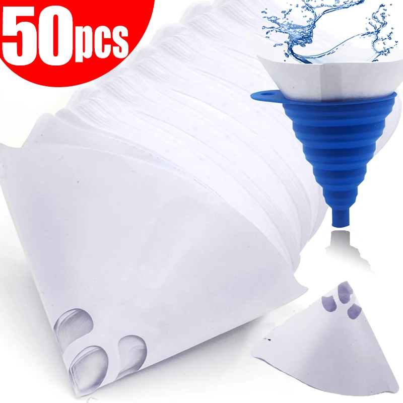 

10-50pcs Car Disposable Paper Filter 190 Mesh Purifying Straining Cup Paint Spray Mesh Conical Nylon Micron Paper Funnel Tools