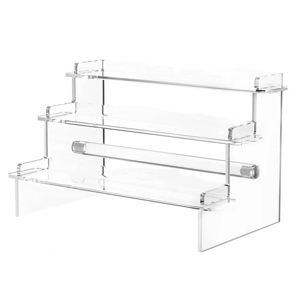 

Storage Rack Versatile Acrylic Display Rack for Toys Perfumes Food 3-layer Organizer Stand for Home Desktop Shelf for Figures