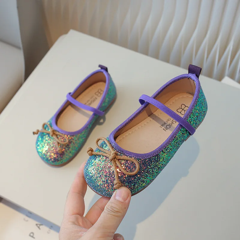 Glitter Little Mermaid Princess Shoes for Girls Stylish Evening Dress Shoes Girl Bling Birthday Wedding Party Shoes Kids 3