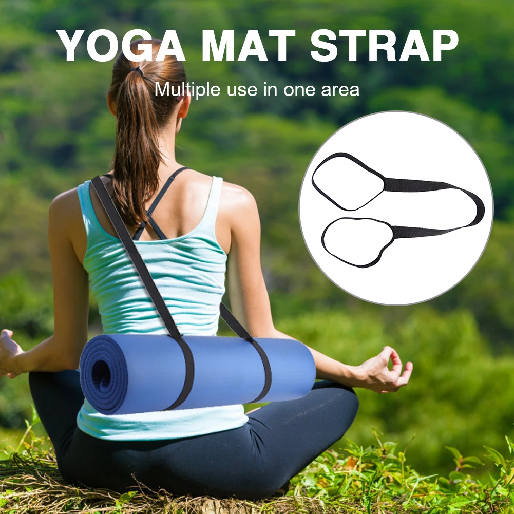 2Pcs Yoga Mat Strap Adjustable Yoga Mat Sling Elastic Yoga Mat Holder Strap Lightweight Yoga Mat Carrying Strap for Gym Exercise