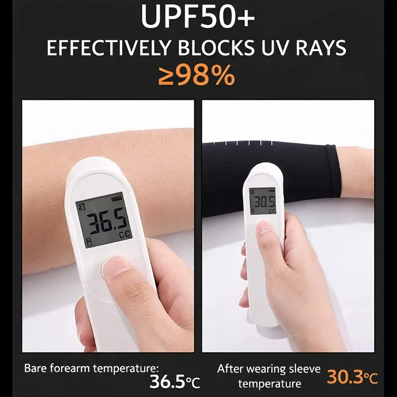 남성용 UV 차단 쿨링 팔토시, 여름 스포츠 사이클링 러닝 낚시용 탄력 있는 햇빛 차단 슬리브